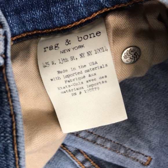 Rag & bone New York size 28 blue denim jeans USA made tuxedo high waist skinny - Picture 6 of 6